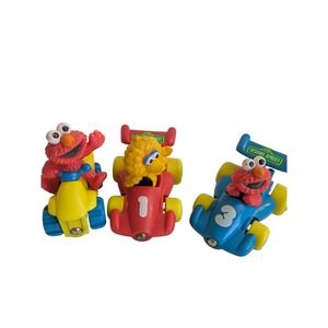 Sesame Street Elmo Big Bird Racing Cars Pull Back Toys Set of 3 Kids magnetic